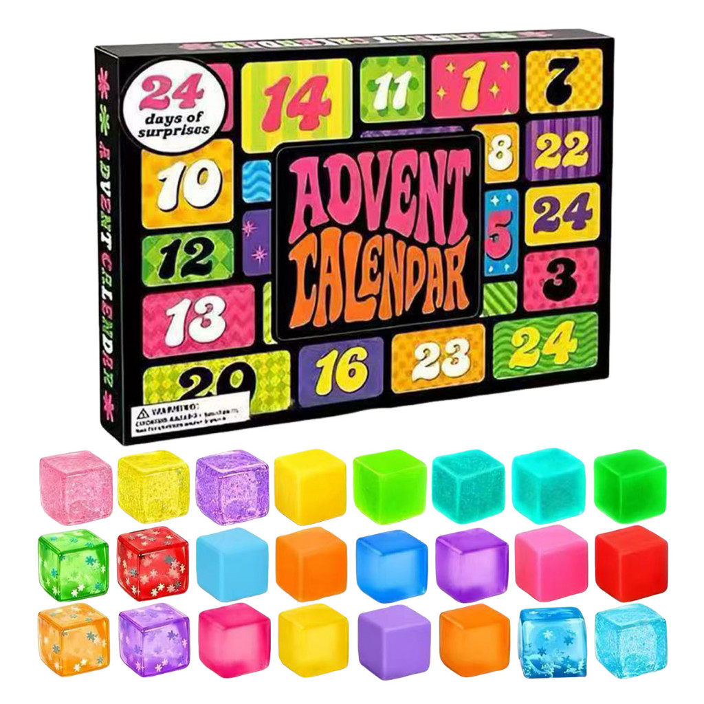 Holiday Surprise Countdown Gifts Stress Relief Fidget Toys 2026 Christmas Advent Calendar Squeeze Toy 24-day Ice Cube Tp