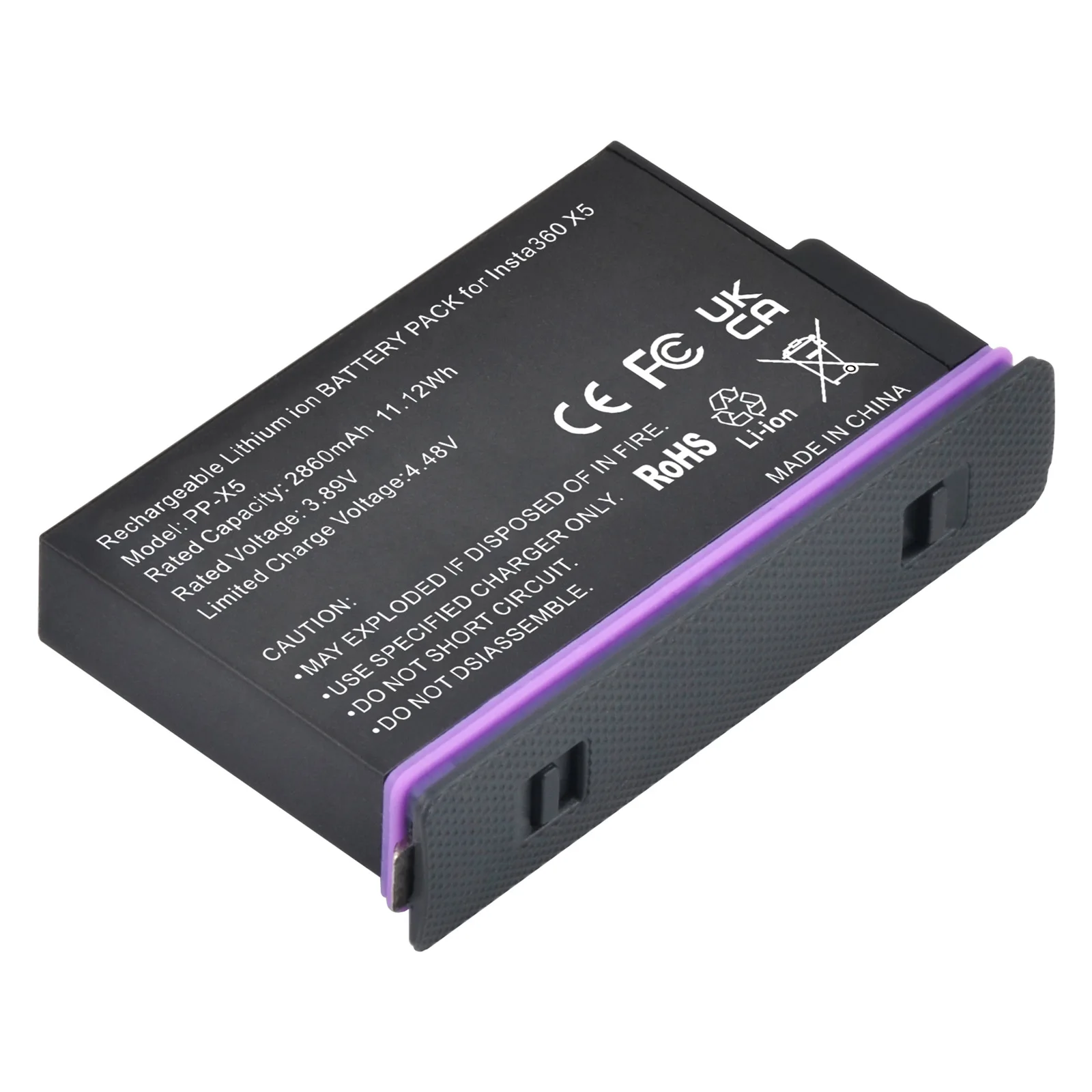 PP-X5 2860mAh Camera Batteries for Insta360 X5 Fast Charger box for Insta 360 X5 Action Camera Accessories Replacement