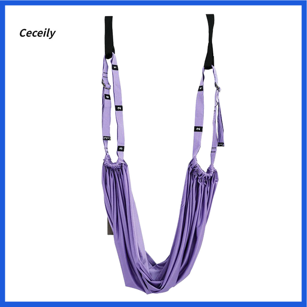 Quadruple Stitched Yoga Sling Strength Hammock Aerial Stretching Strap for Leg Waist Back – Backbend Training Rope Doo