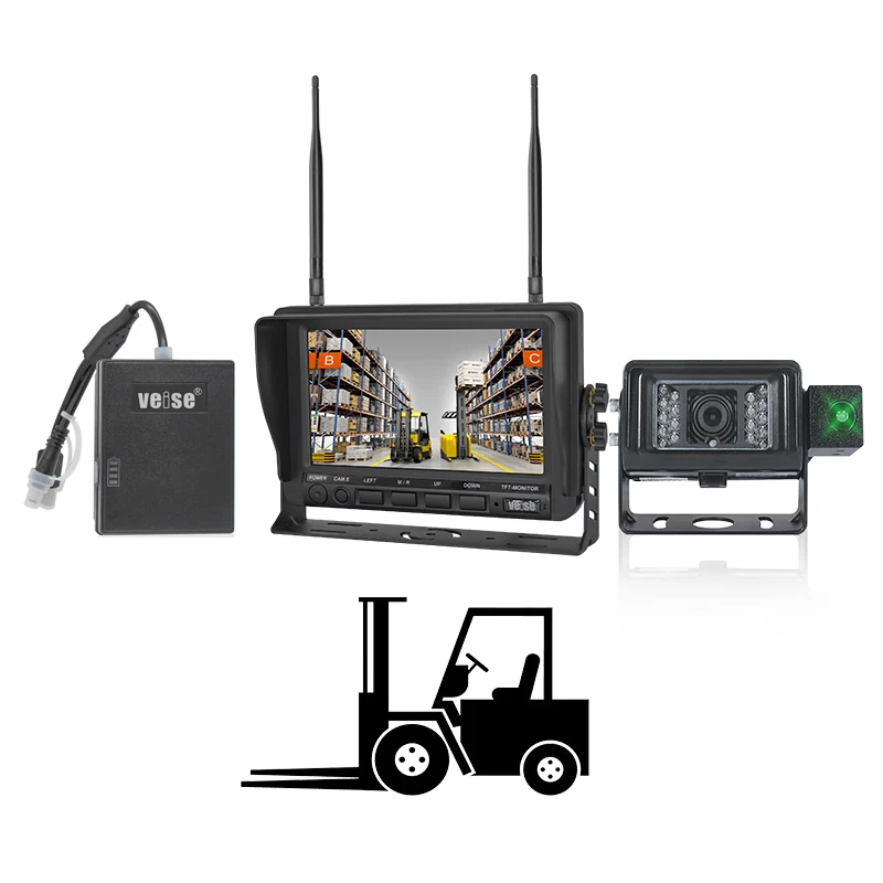 IP69K Waterproof Wireless Camera Forklift Laser Light Safety System For Warehouse Electric Forklift