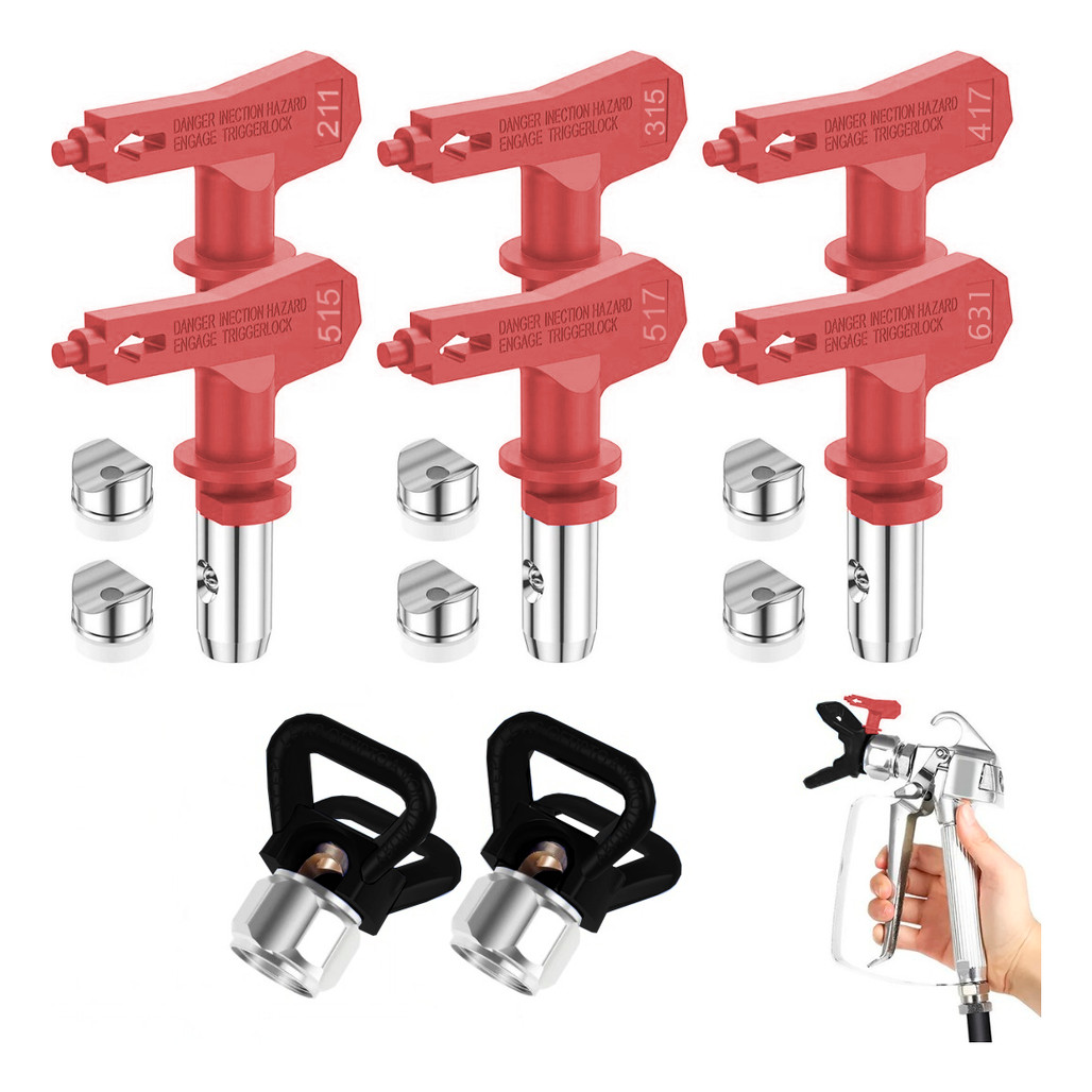 Kit 06 Bicos Airless Premium Universal p/Máquinas de Pintura Vonder, Menegotti, Nauber, Lynus e Mais