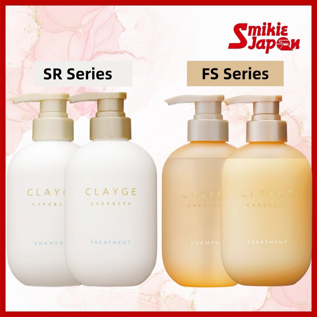 CLAYGE Shampoo / Treatment SR & Feather Silky FS 500mL / Refill 400mL Clay Hair Care for Dry, Frizzy, Fine & Flat Hair  Direct from Japan