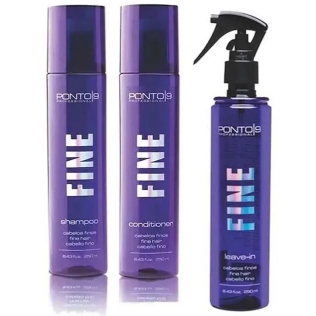 Kit Shampoo Condicionador Fine Leave-in Profissional Ponto 9