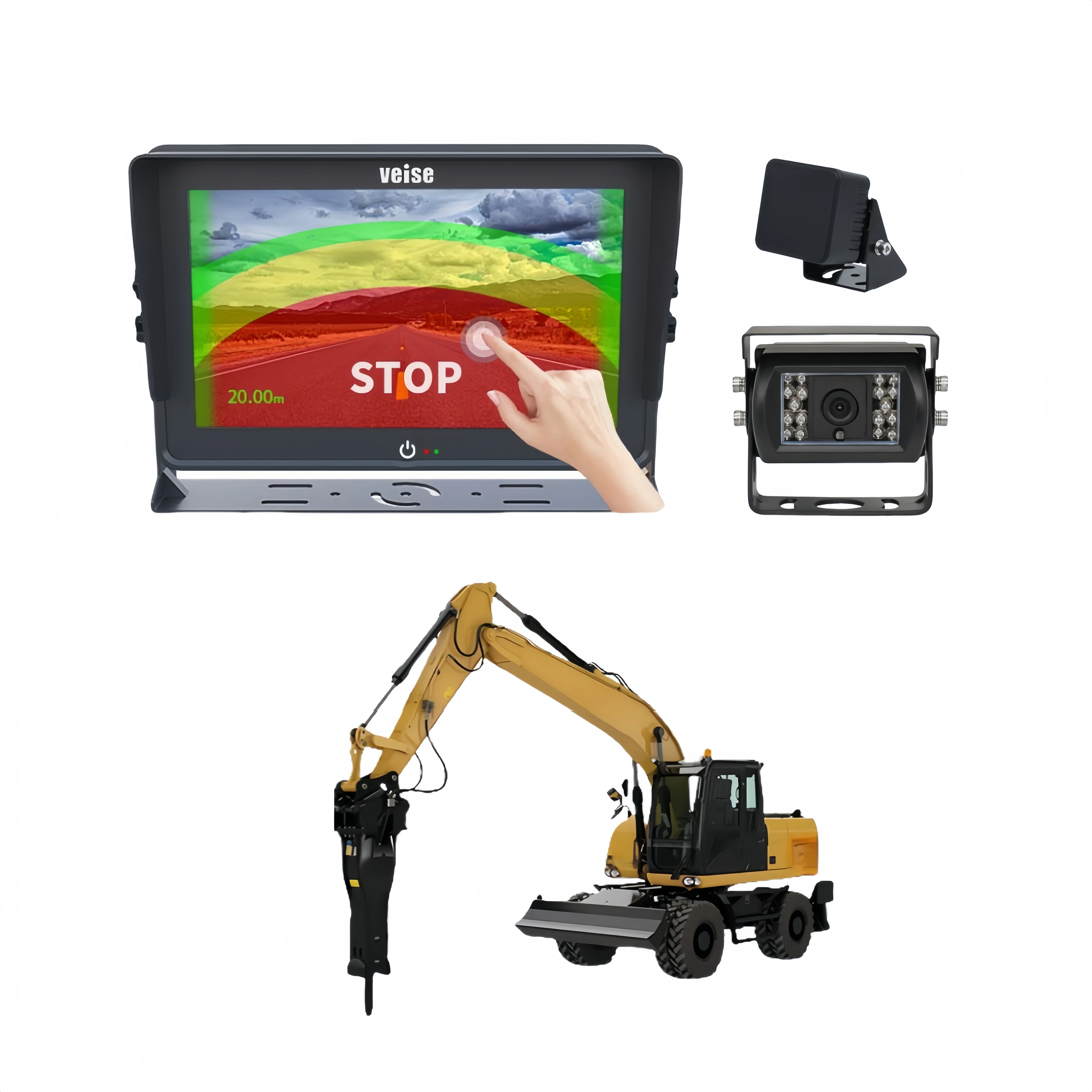 Long-Range High Accuracy Anti-Collision Millimeter Wave Radar Sensor Backup Camera System For Excavator