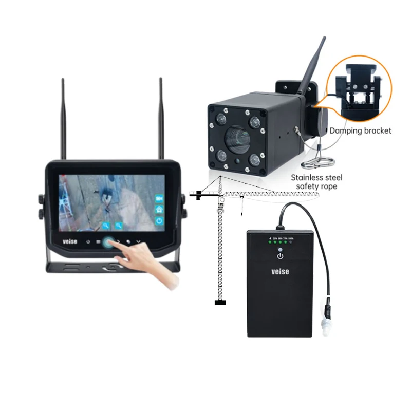 Mobile Crane Tower Crane 30X Auto Zoom Camera Wireless Camera Monitor System Night Vision Waterproof