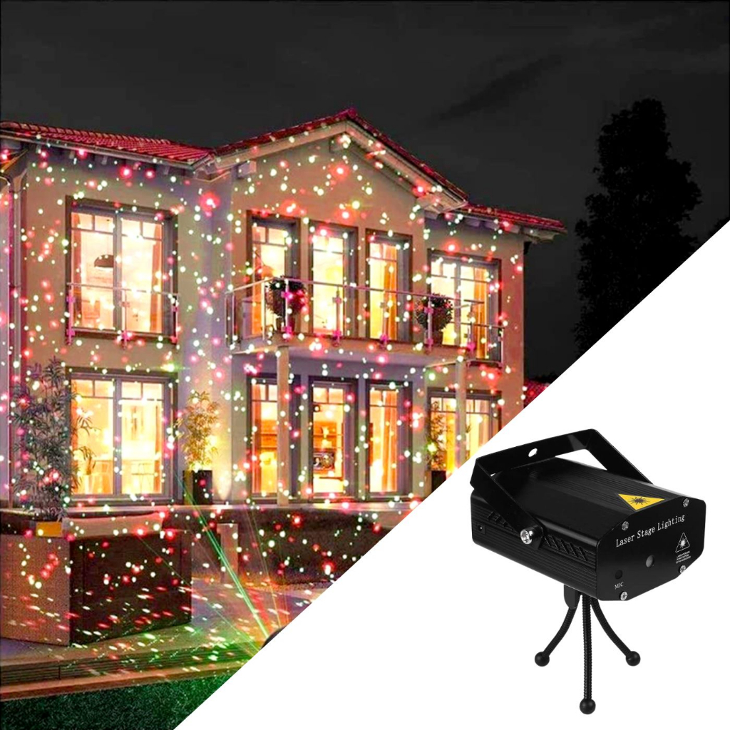 Projetor Laser Light Luz De Natal Bivolt a Prova Da'gua Pisca