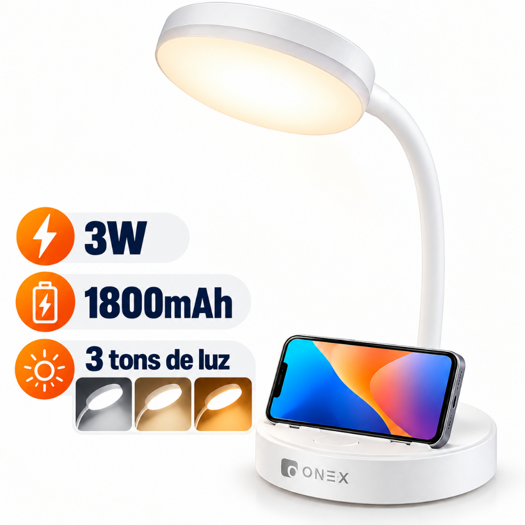 LED Table Lamp Rechargeable Touch Light Flexible Rod Wireless Study BigTech 1800mAH 3W