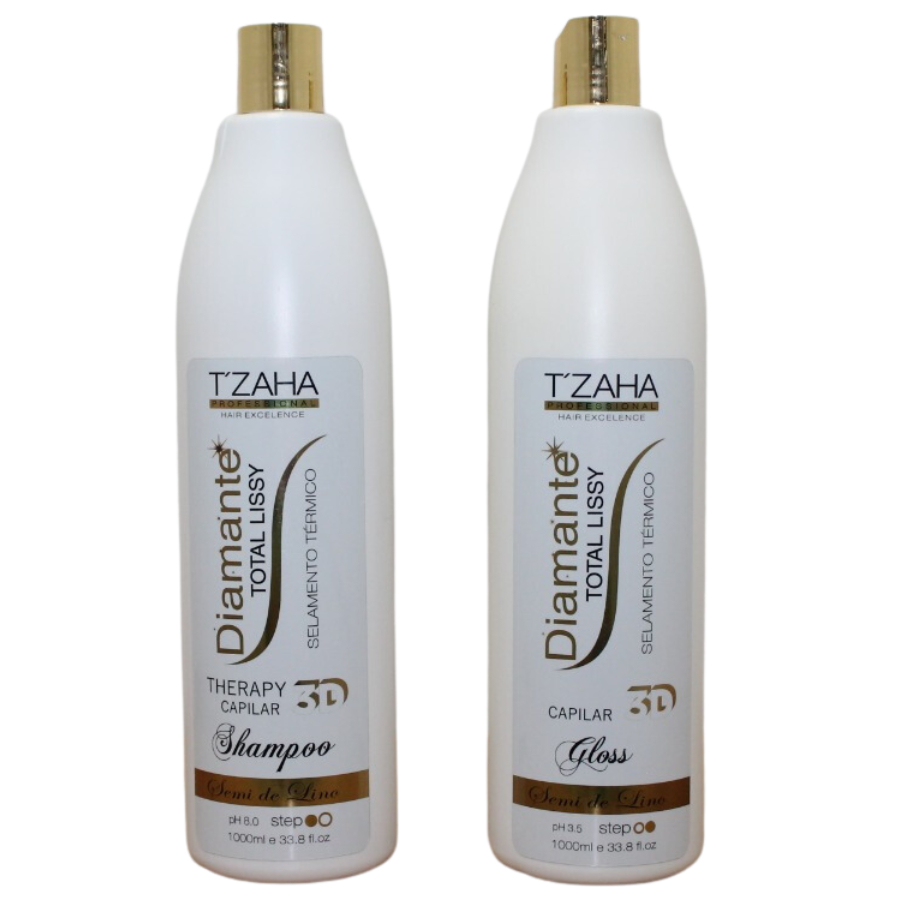 Escova Progressiva Zero Formol Orgânica Diamante 3D Total lissy tzaha cosméticos 2x1 litro
