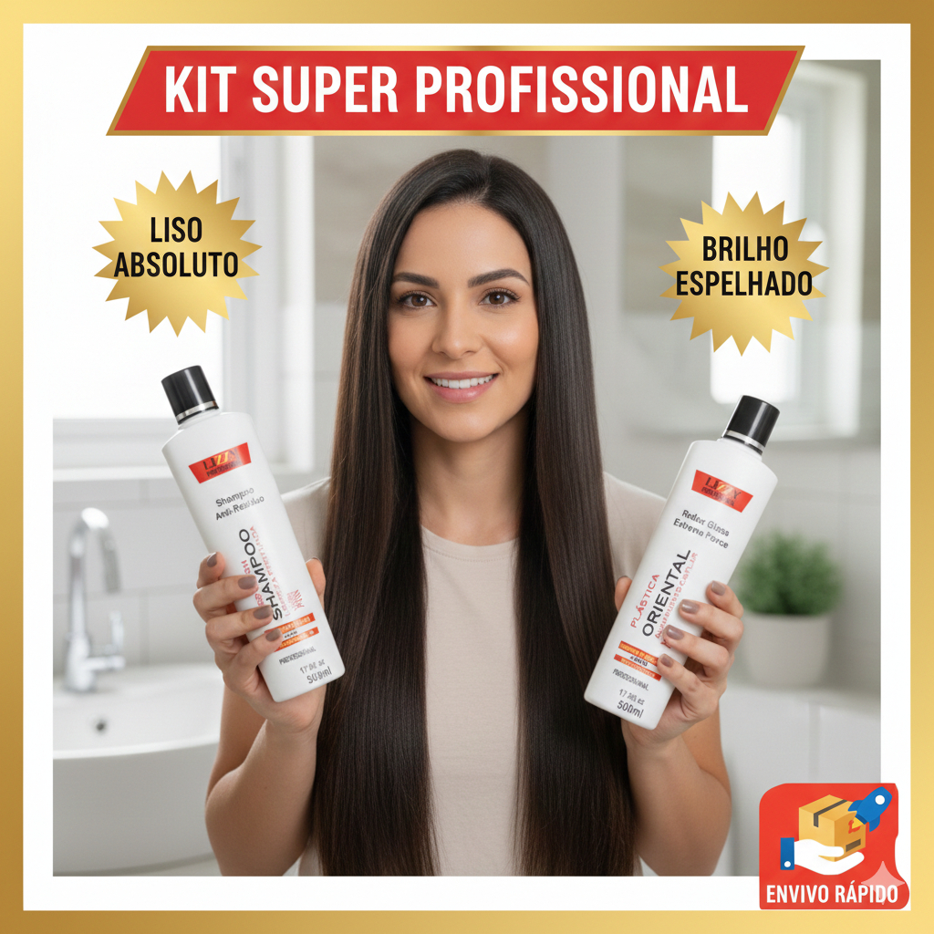 Plástica Japonesa Lizzy Cosméticos Escova Progressiva Sem Formol 2x500 Ml
