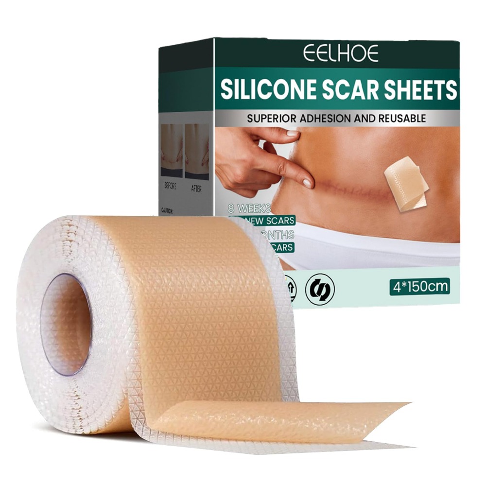 Folha De Cicatriz De Silicone - Patches Adesivos Para Reparação De Cicatrizes, Acne, Trauma E Queimaduras - 4*150cm