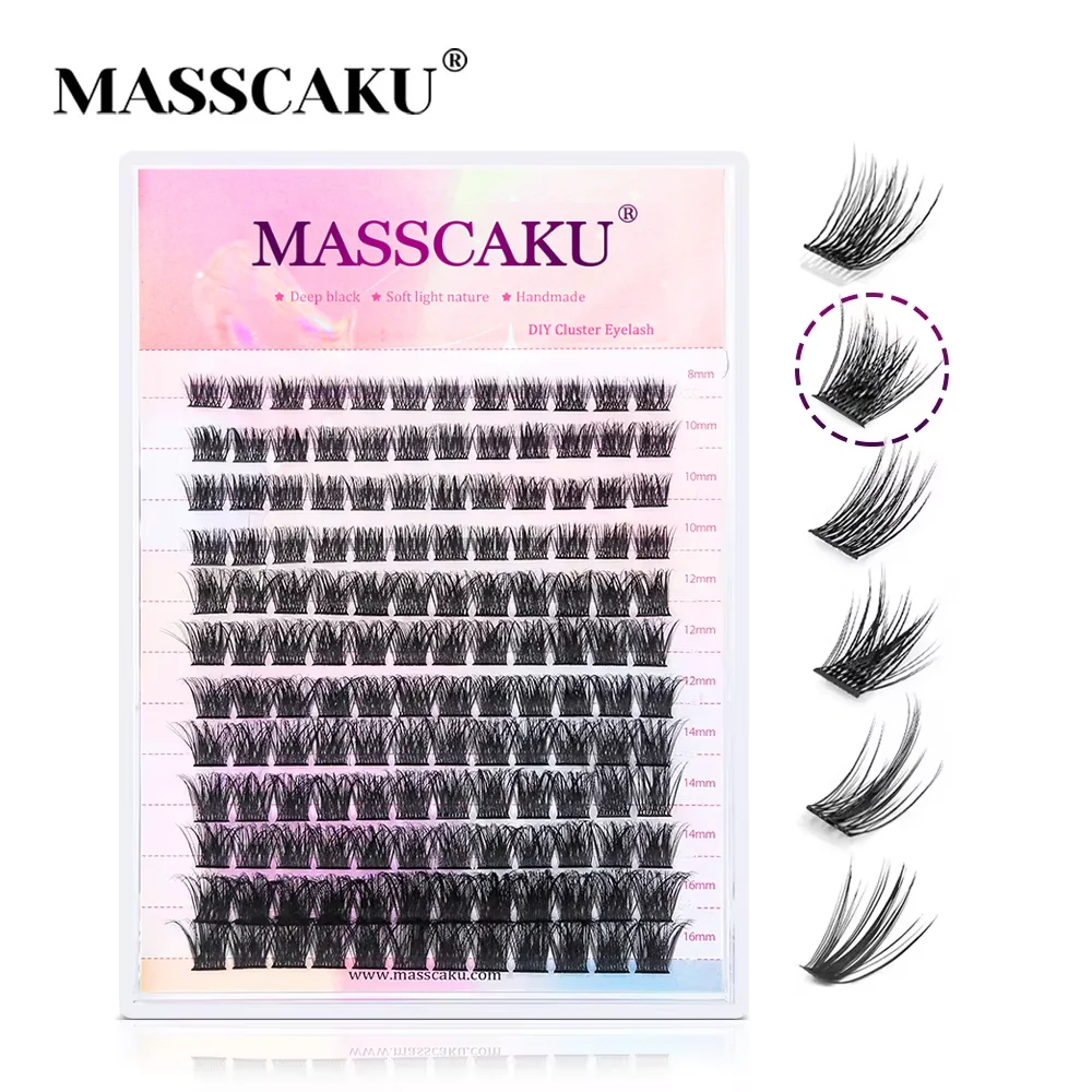 144 pcs DIY Cluster Segmented Lashes Natural YUANZHIJIE 12 Rows Fluffy Beauty Russian False Lash Extensions High Quality Makeup