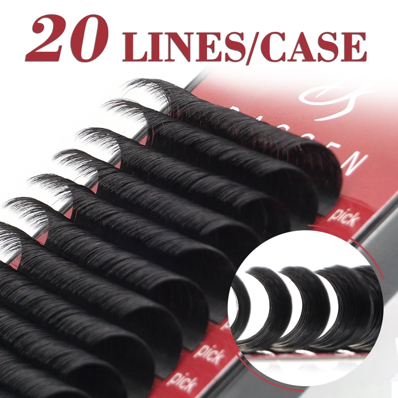 20Rows Eyelashes Individual Lashes Extension Matte Professional Soft Natural Makeup Premium False Eyelash Extension Faux Cils