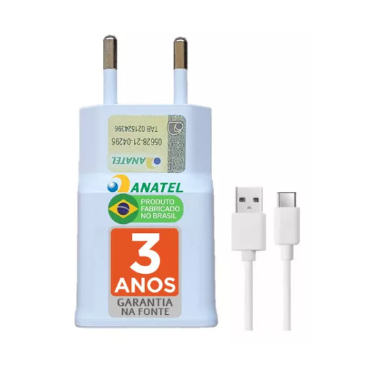 Carregador TIPO C Turbo Fast Charge para Galaxy s20 A21S S22 51 A52 A30 a31 A32 A50 A51 A70 a71 A71