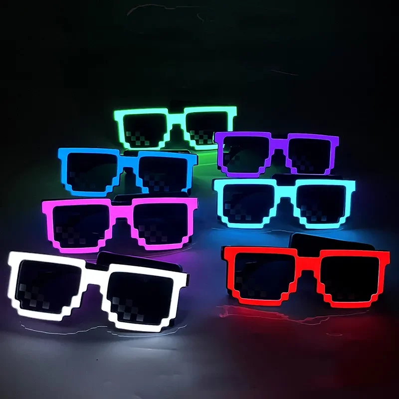 Wireless LED Light Up Glasses Led Pixel Sunglasses Party Favors Glow In The Dark Neon Glasses For Rave Party Halloween