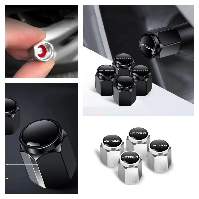 For Jetour X70 Plus X90 Tiggo 8 Omoda 5 4Pcs Easy Install Anti‑Corrosion Tire Valve Stem Caps Auto Parts