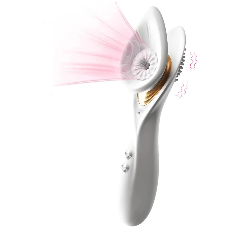 Powerful 2-in-1 Oral Sucking & Vibration Toy, Clitoral & Nipple Stimulation, Vacuum Suction Adult Pleasure Toy for Women