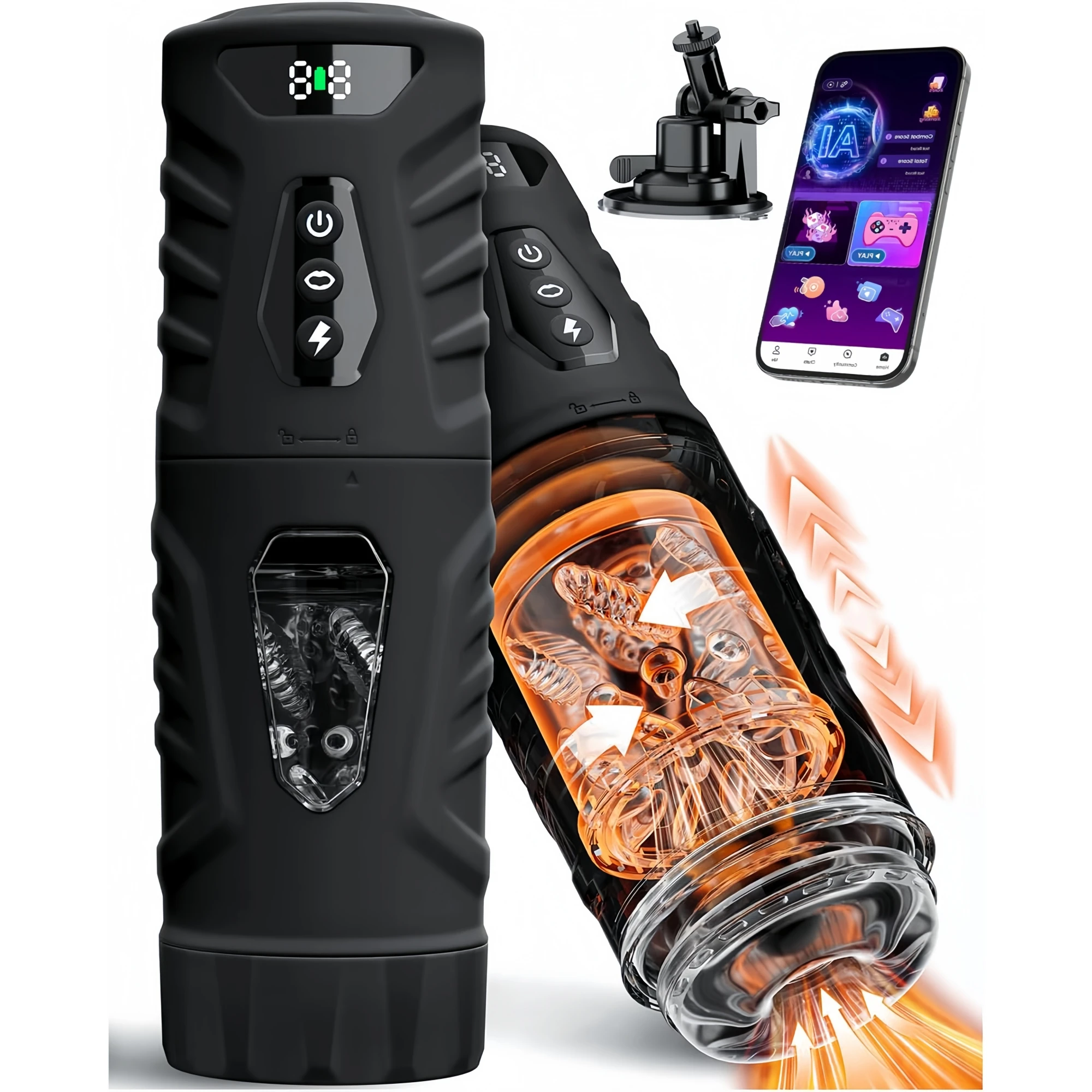 KUSHOR AI Sync Automatic Male Masturbator Thrusting Rotation Sucking Licking Blowjob Penis Pump Pocket Pussy Sex Toys for Men