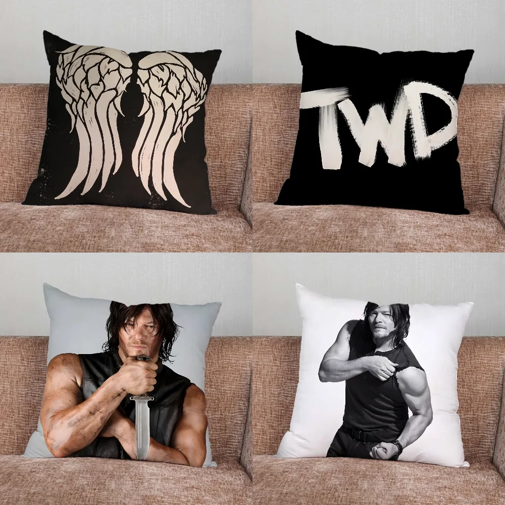 Dead D-Daryl Dixon Pillow Case For Home Bedroom Car Office Decoration Living Room Sofa Cushion Cover Suitable