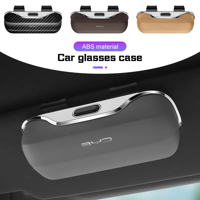 Car Visor Glasses Box Portable For BYD Song Plus Yuan Pro Tang EV F0 F3 Seal Han Qin Universal  Eyeglasses Case Car Accessories