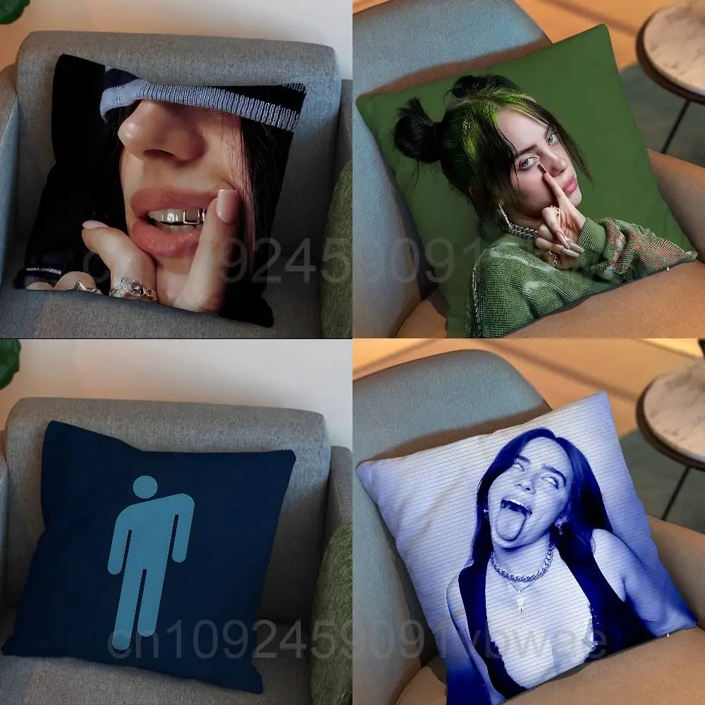 Hit Me Hard And Soft Billie Eilish Cushion Cover Suitable For Sofa Car Bedroom Office Cushions Decorative Pillow Case