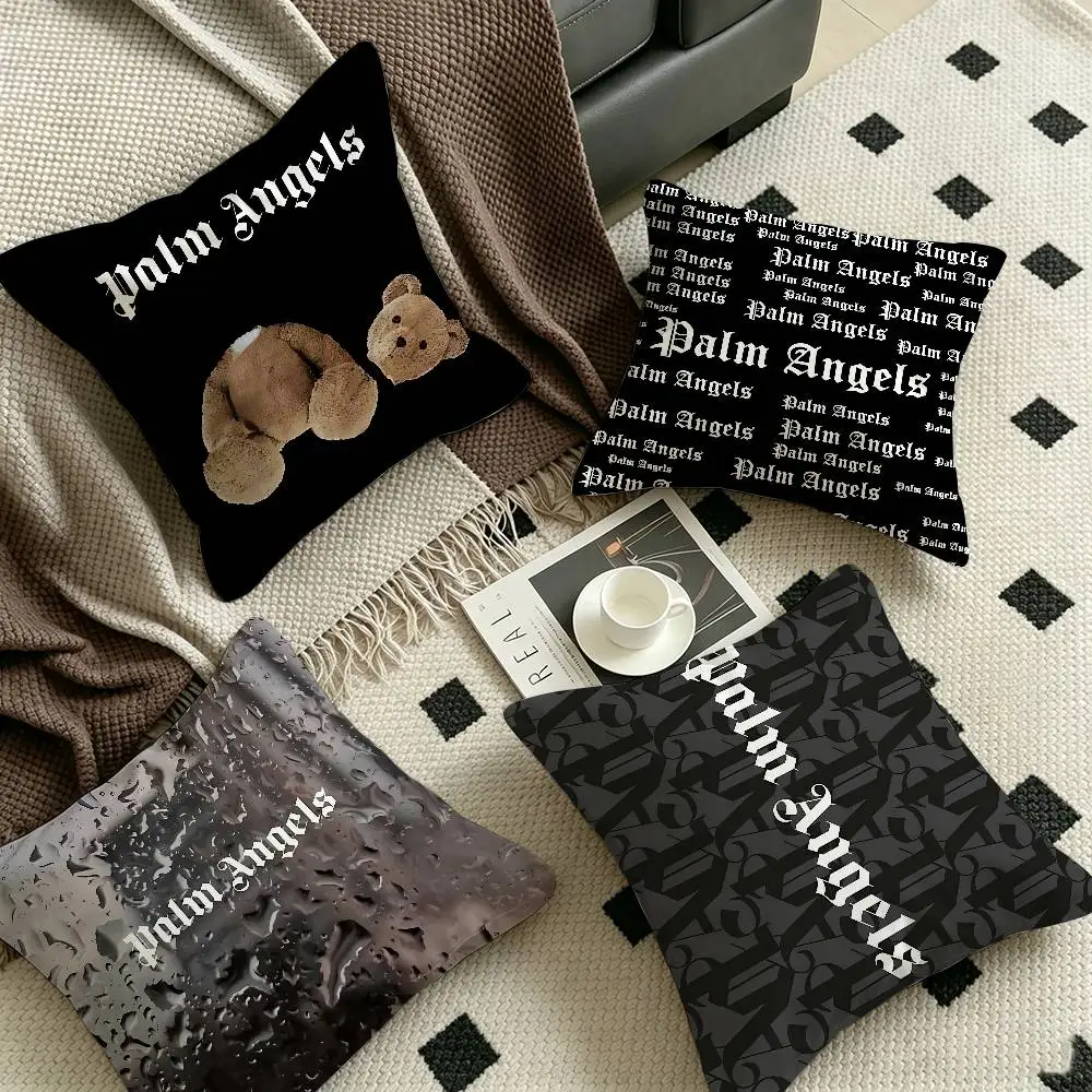 B_Palms Bear A_AngelS Pillow Gift Home Office Decoration Bedroom Sofa Car Cushion Cover case 45x45