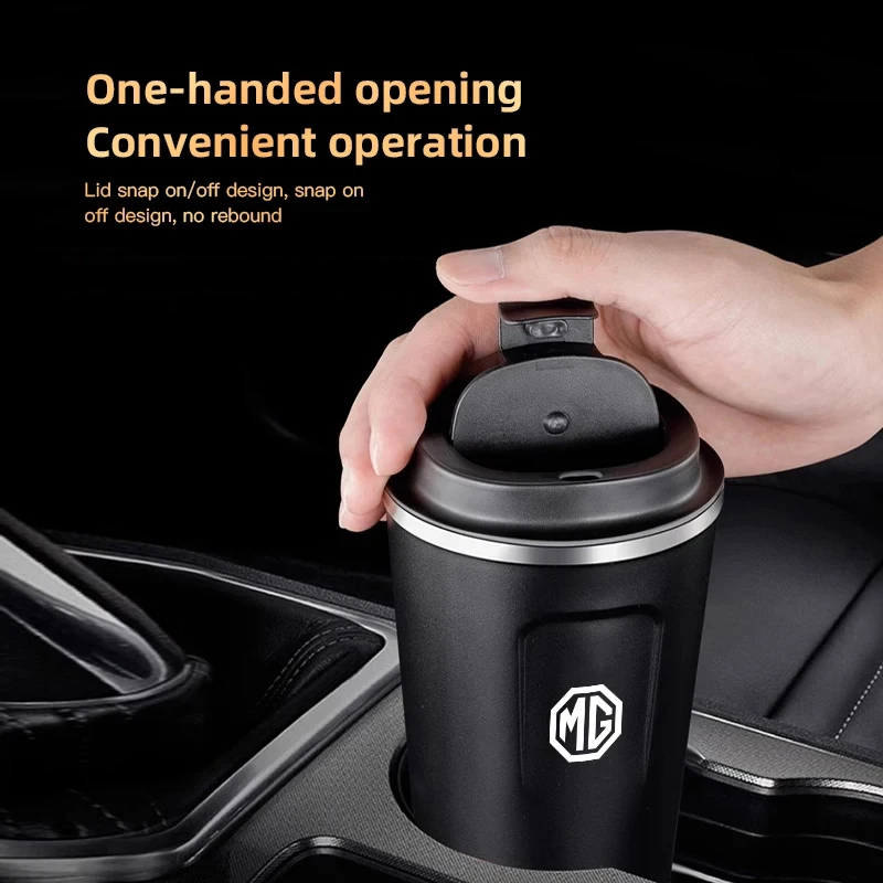 Portable Car Logo Insulated Coffee Mug Cup Auto Accessories For MG ZS MG4 EV MG3 MG5 MG6 MG7 HS GT GS Cyberster ES5 ONE MARVEL-R