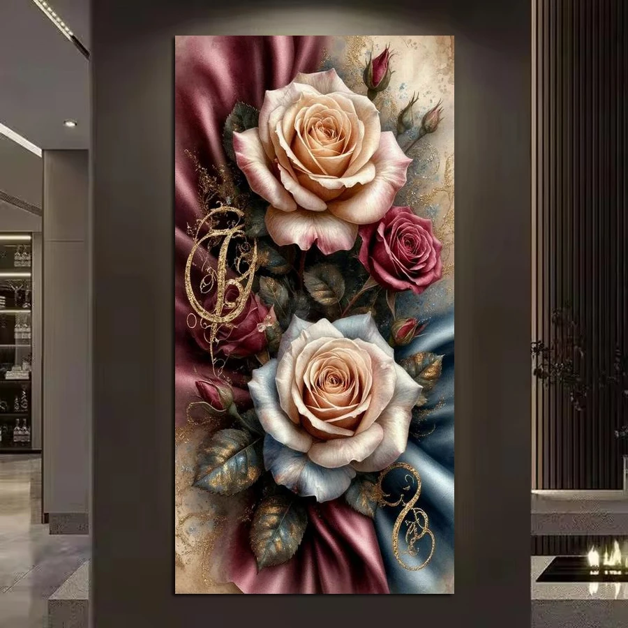 Diy Diamond Embroidery Colorful Flowers Picture Large Size Diamonds Art Painting Floral Full Mosaic Cross Stitch Kits Wall Decor