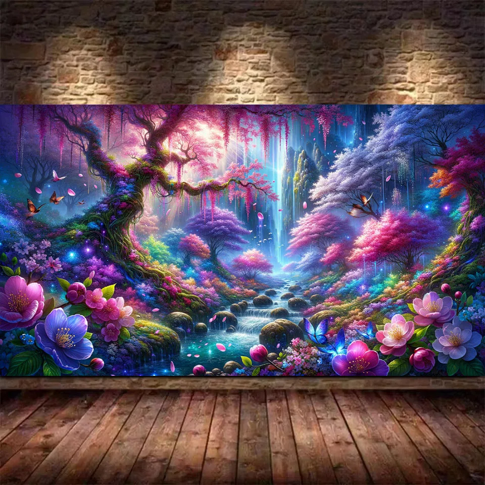 Enchanting sakura forest DIY 5D Diamond Painting Fantasy Landscape New 2024 Full Mosaic Diamond Embroidery Sale Large Size