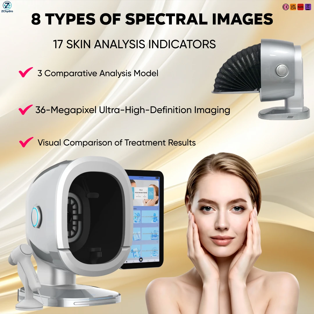 Portable B3 AI Facial Skin Analyzer — 8-Spectrum 3D Imaging Beauty Device (270° Multi-Angle Capture Covers Over 30 Skin Metrics