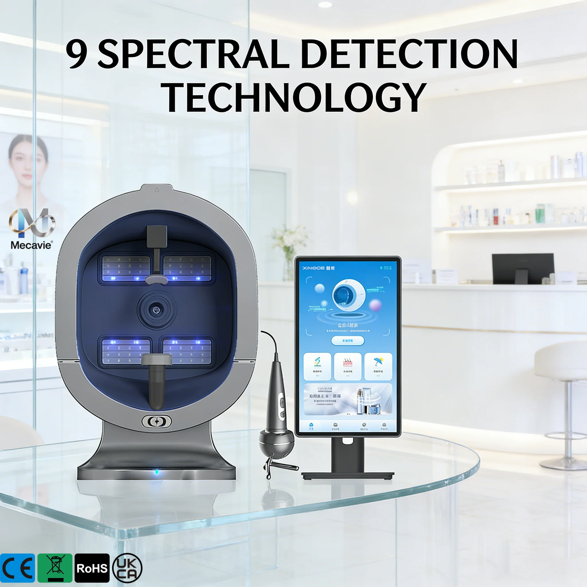 AI Skin Analyzer Machine Professional Facial Analysis Device Scalp Detector Beauty Salon Equipment Skin Care Management System