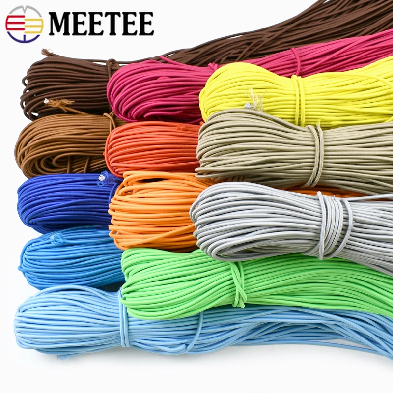 10/20/30Meters 3mm Colorful Elastic Cord for HairBand Mask Rubber Bands Hats Shoelaces Drawstring Bungee Rope Sewing Accessories