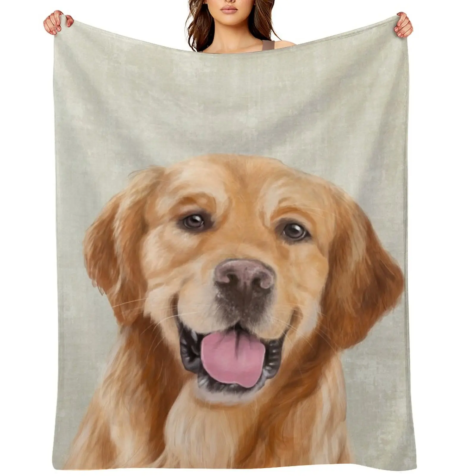 Mr Golden Retriever Throw Blanket Summer Beddings Bed Retros Designers Plush manga Blankets