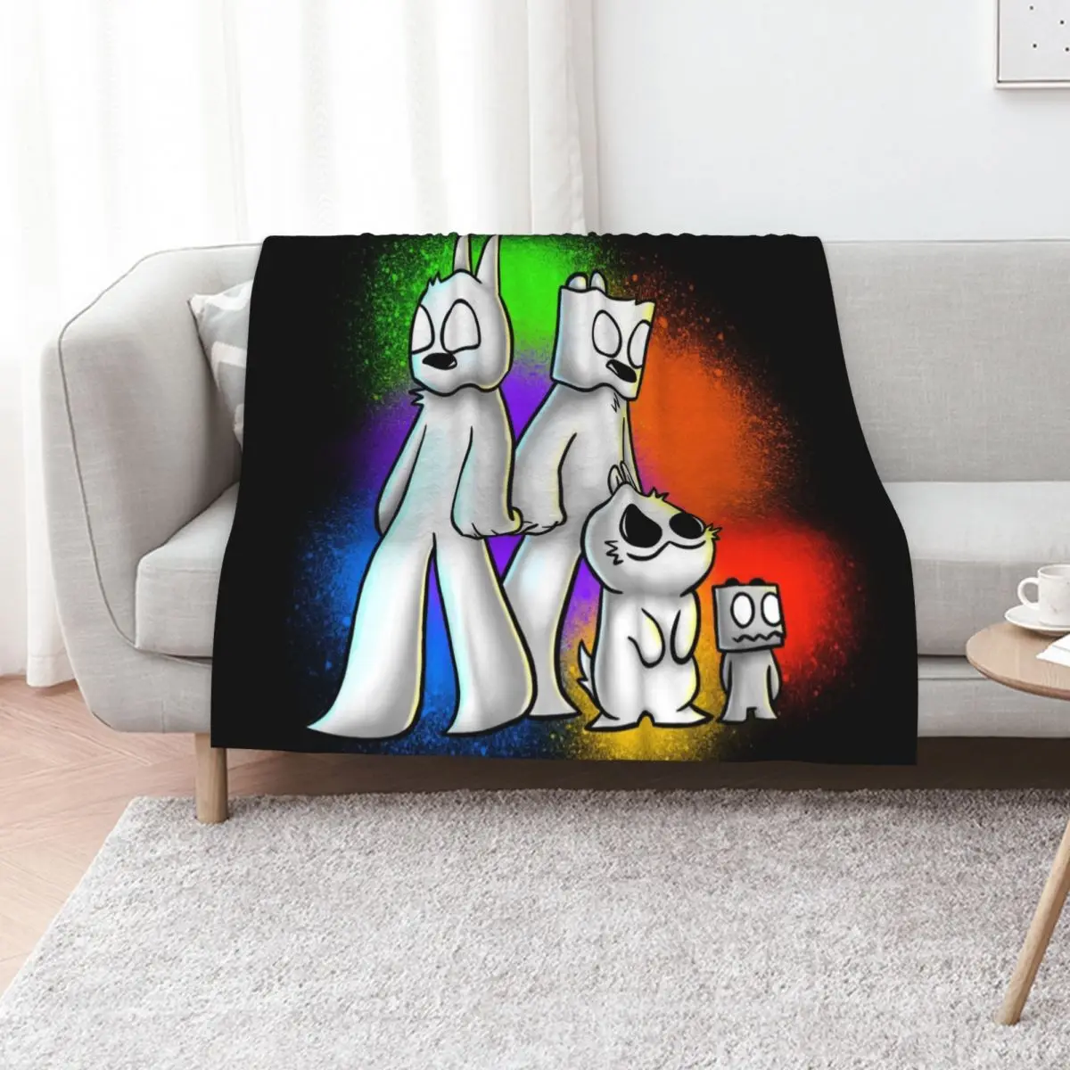 GibThom, Jack, Bip and Little guy Over colors Throw Blanket Designers decorative Blankets For Bed For Sofa Thin Thermal Blankets