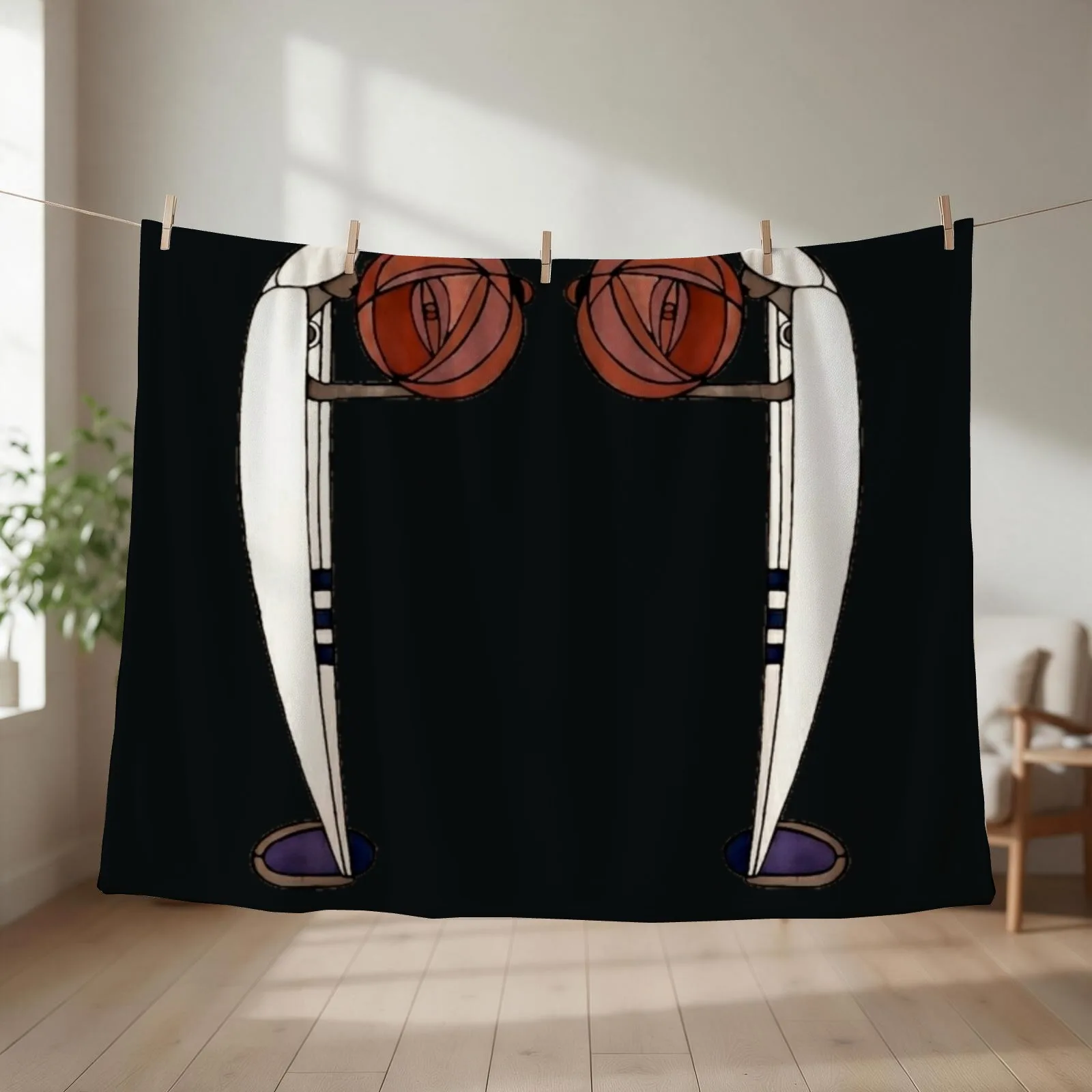 New Charles Rennie Mackintosh rose lady,No.7, Throw Blanket Sofas Winter beds Giant Sofa Designers Blankets