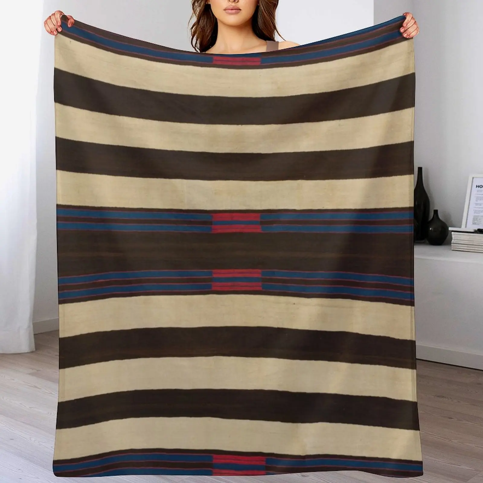 Indigenous Designs II Chief's Blanket Navajo Weavings Throw Blanket Easy Care Comfortable Blanket for Couch