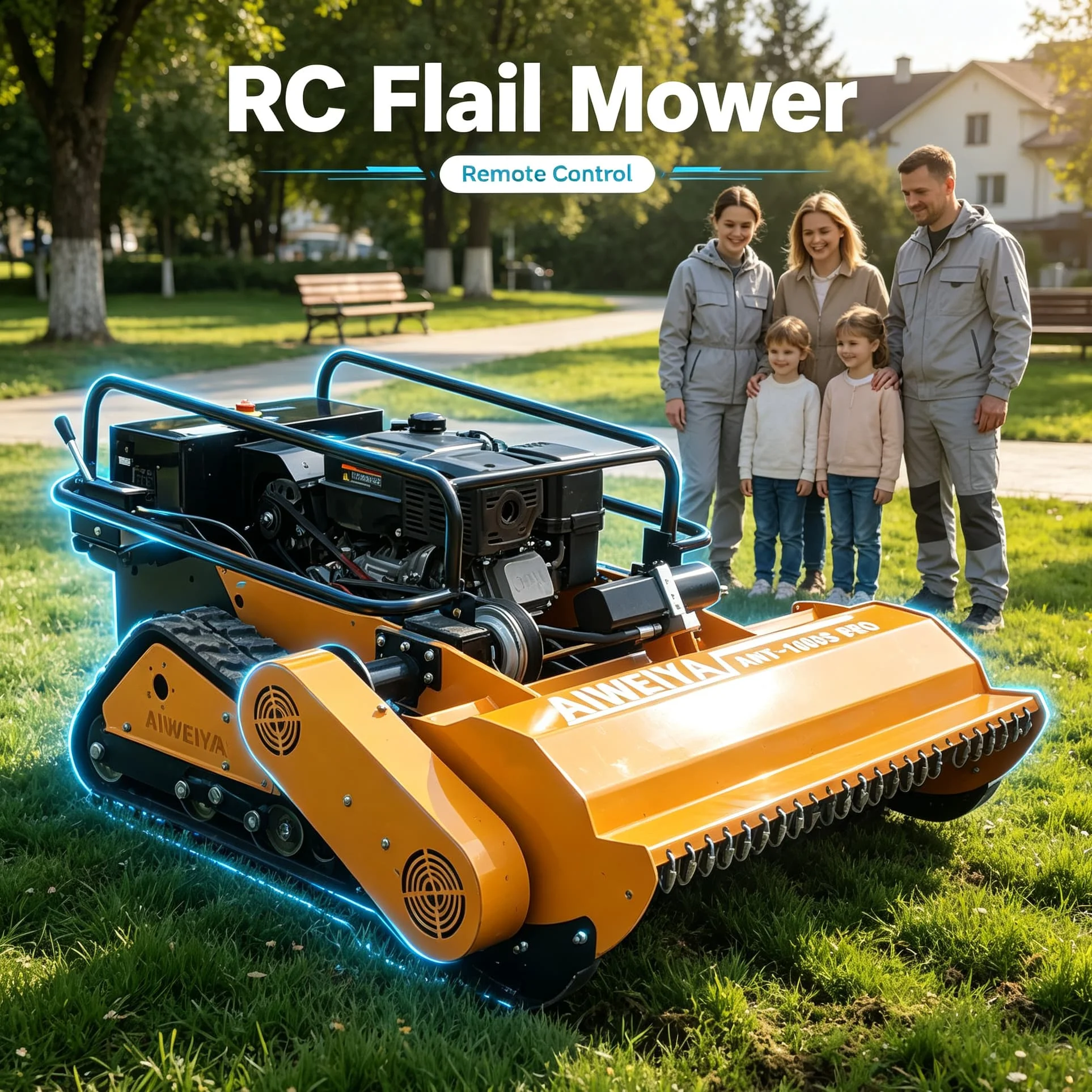Customized Sloped Wild Grass Farm self-propelled Flail Lawn Mower, High-efficiency Weeding Function Improves Farm Cleanness