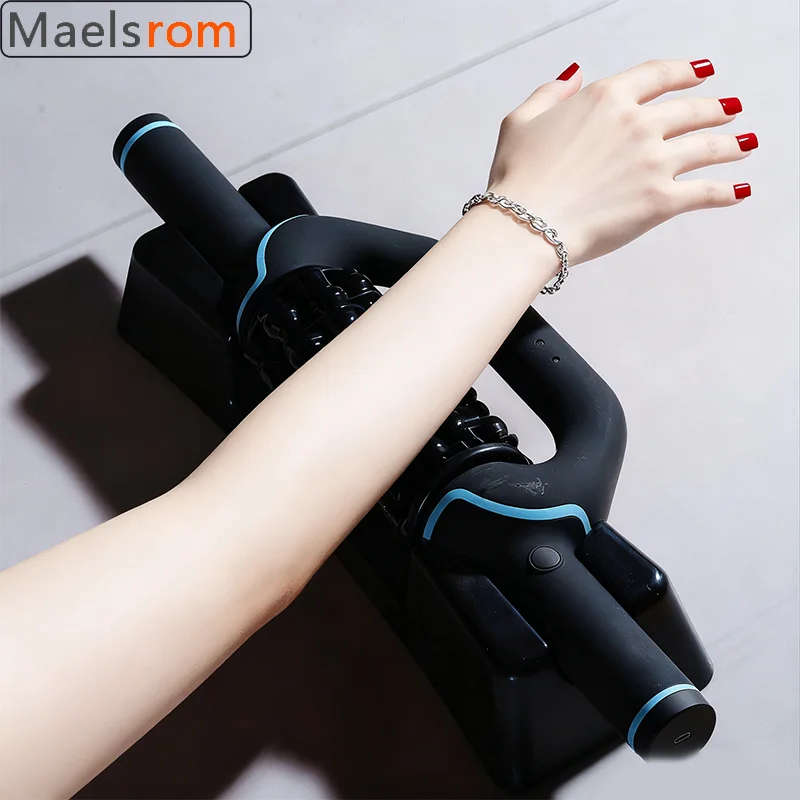 Roller Massager with Percussion Gun Function Cordless Deep Tissue Muscle Recovery Electric Body Massager Handsfree Base Pain