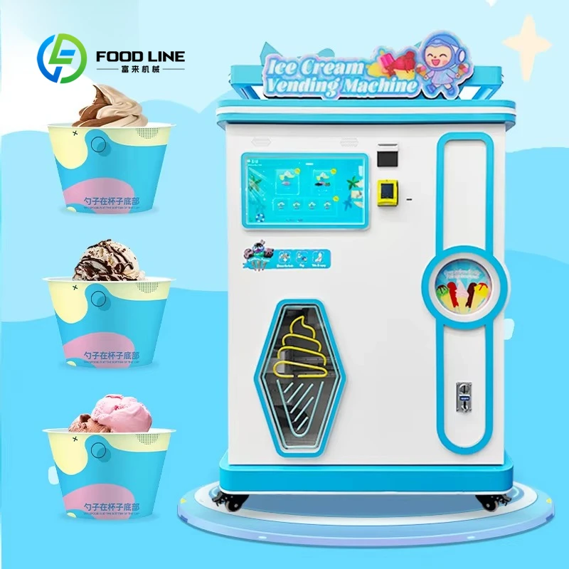Factory Customized Multiple Flavors Soft Serve Ice Cream Vending Machine Fully Automatic Hot Sale Easy Operate Device