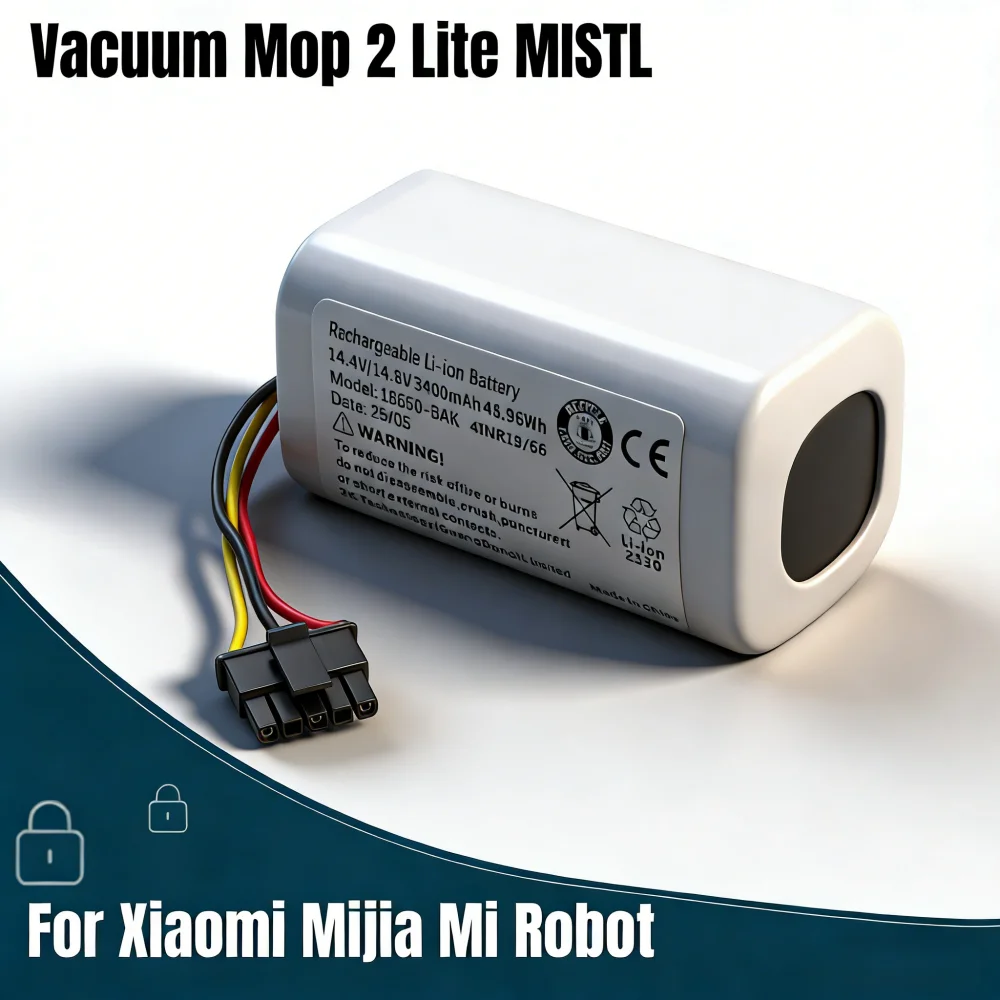 Rechargeable Li-Ion Battery 14.4V/14.8V 6800mAh N011-4S1P for Xiaomi Mi Robot Vacuum Mop 2 Lite MJSTL E10 E12 B11 Vacuum Cleaner