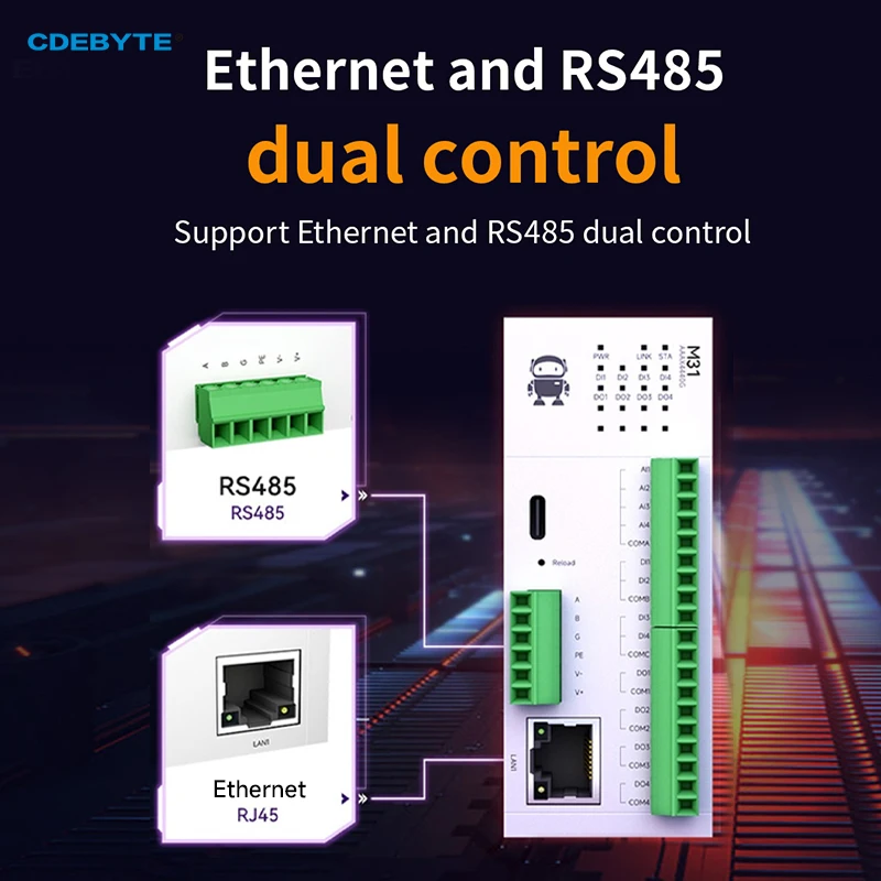 RS485 RJ45 Analog Switch Acquisition Distributed Remote IO Module CDEBYTE M31 Series Host Expansion Modbus TCP/RTU PNP NPN