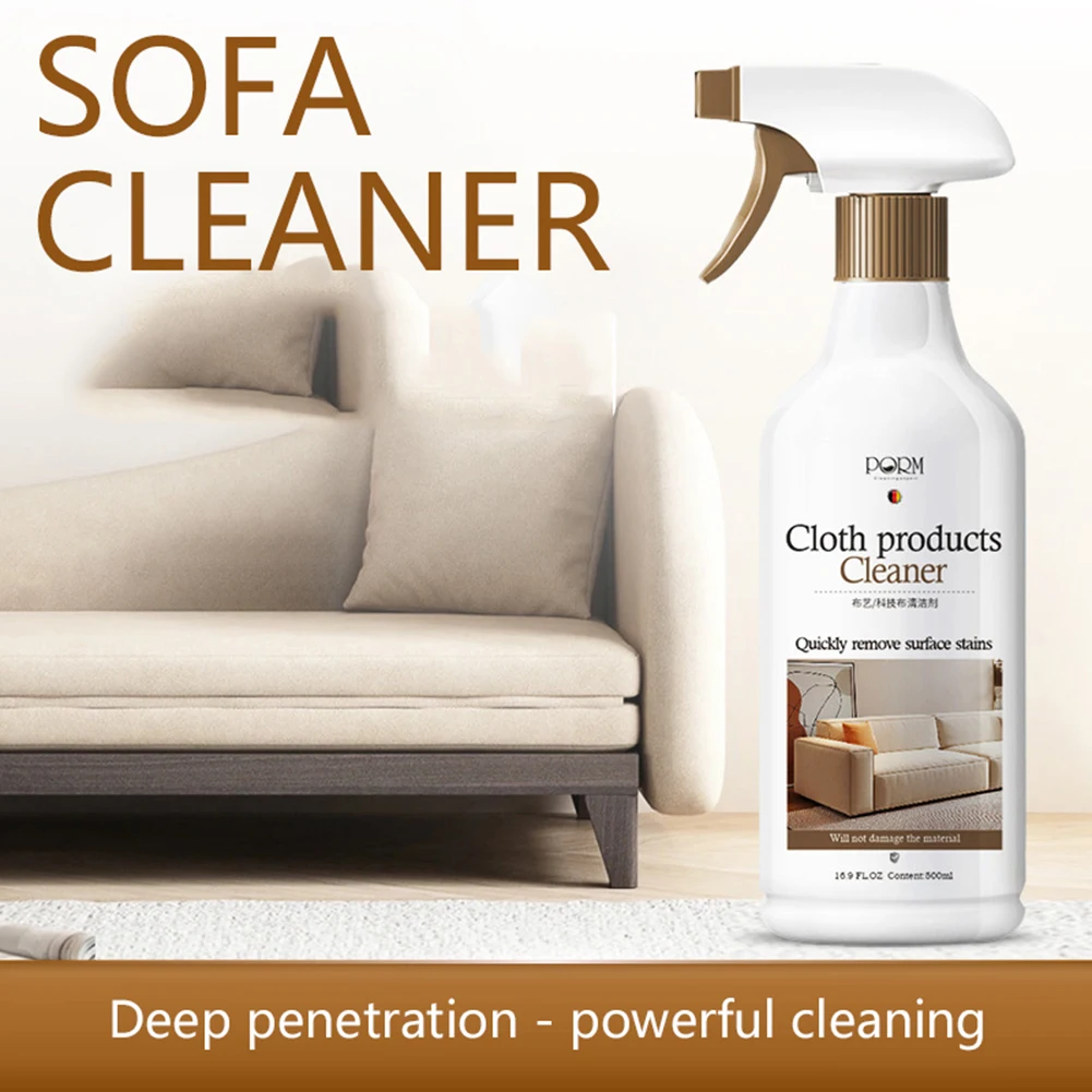 500ml Couch Cleaner Powerful Stains Remover Foam Dry Cleaning Agent Carpet Cleaner For Cleaning Sofas No Water Needed Agent