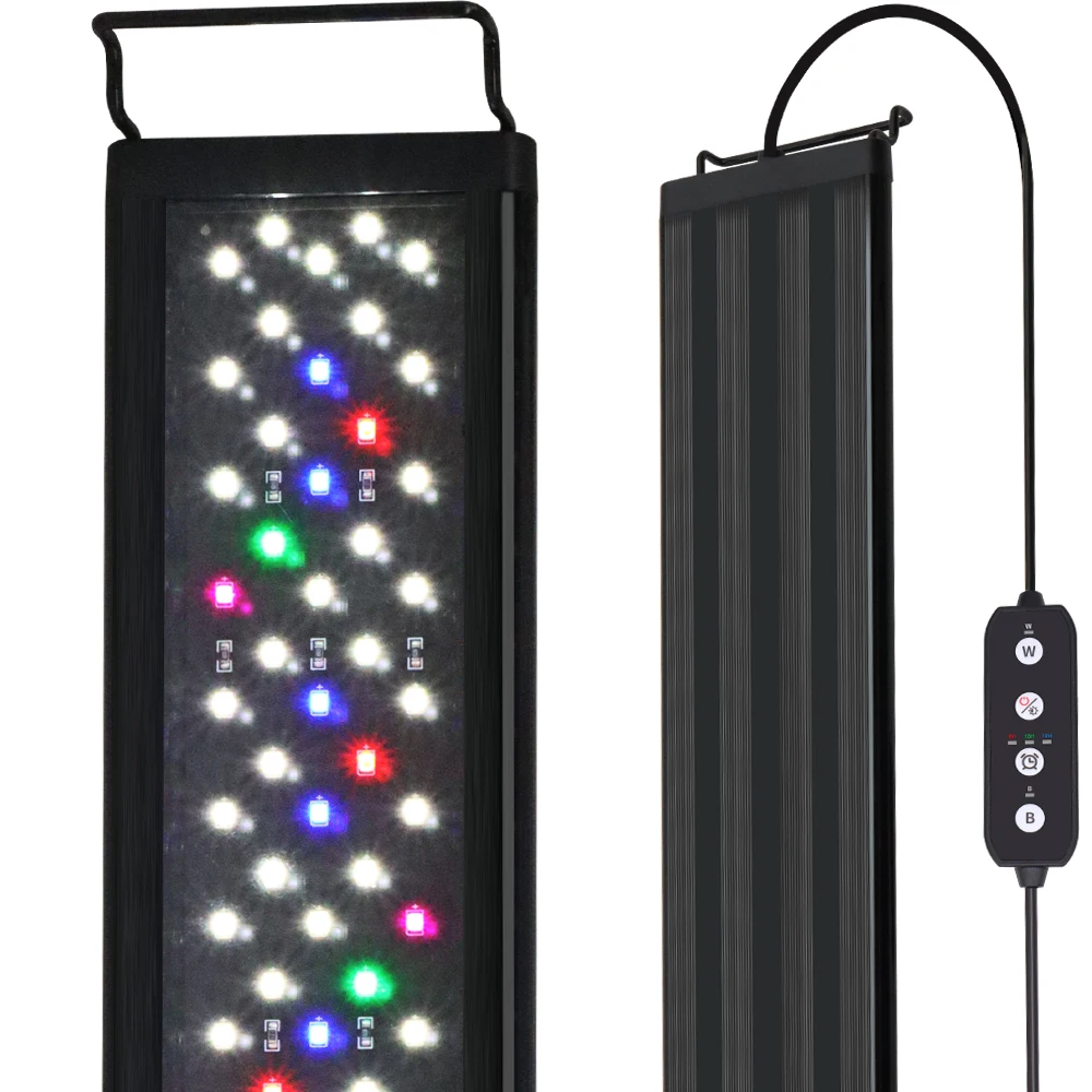 12-30 Inch Fish Tank Full Spectrum LED Light with Timing and Memory Function, Aquarium Plant Growth Light 100-240V