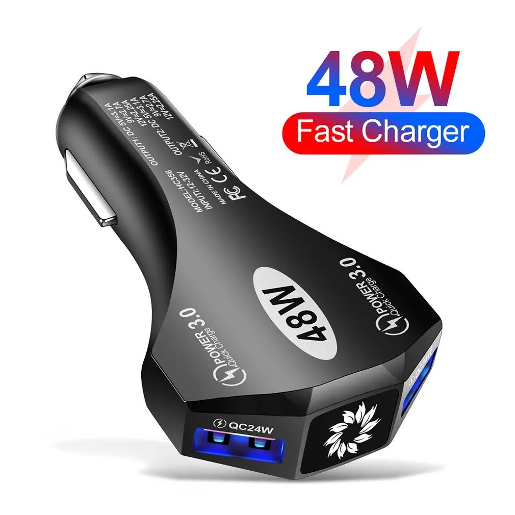 48W USB Fast Charger 2 Ports Charging For iPhone Xiaomi Huawei P40 Samsung Quick Charge USB Car Charger Dropshipping Wholesale