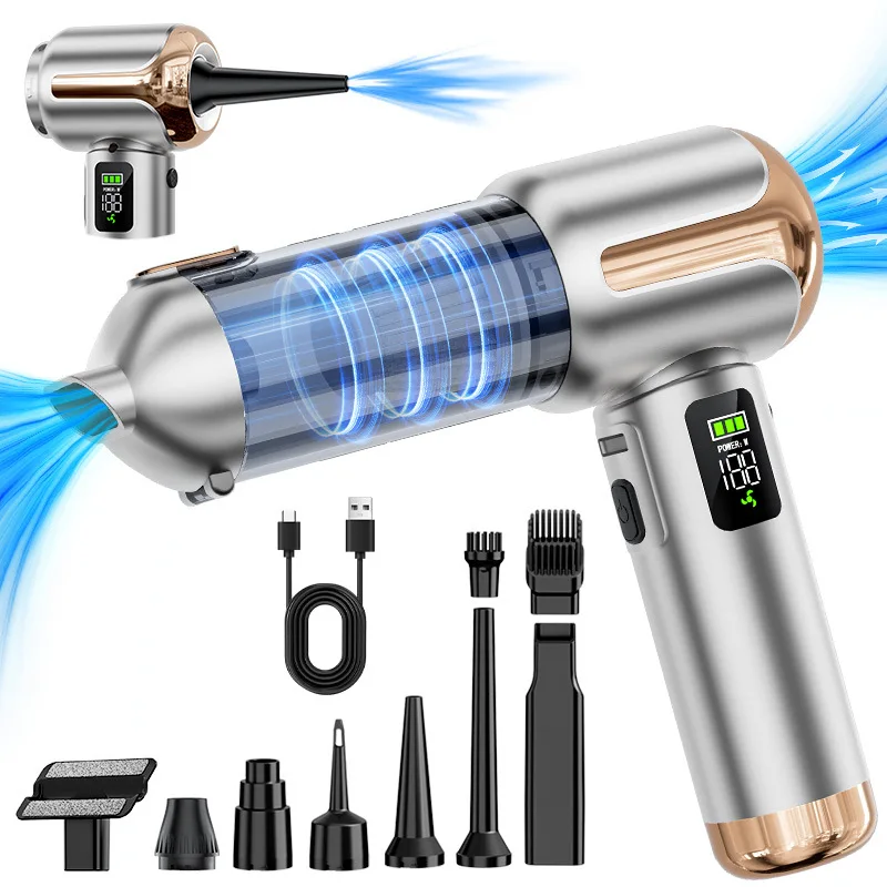 In-car household 11.1V 16000Pa strong wireless vacuum cleaner, suction-blowing integrated car vacuum cleaner