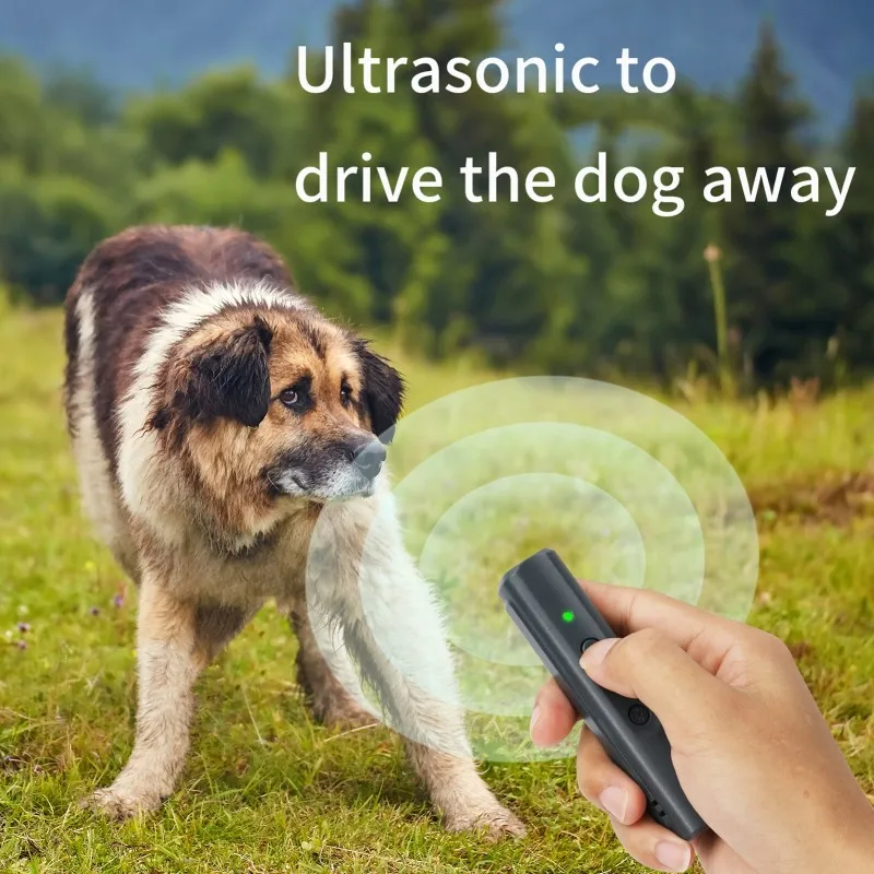 Ultrasonic Dog Repeller Anti Barking Device USB Rechargeable & Portable Dog Trainer with LED Light and Lanyard​