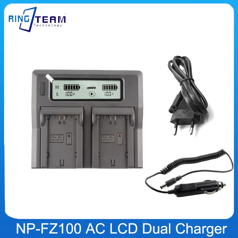 NP-FZ100 NPFZ100 NP FZ100 Battery LCD Dual Charger for Sony A6600 a7m3 a7rm3 a7r3 a9 a9R a7R a7 a7c a7r4