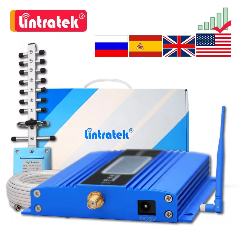 Cellular Amplifier GSM 2G 900 3G UMTS 2100 4G LTE 1800MHZ DCS Signal Booster Cell Mobile Phone  + Antenna + 10m Cable Repeater
