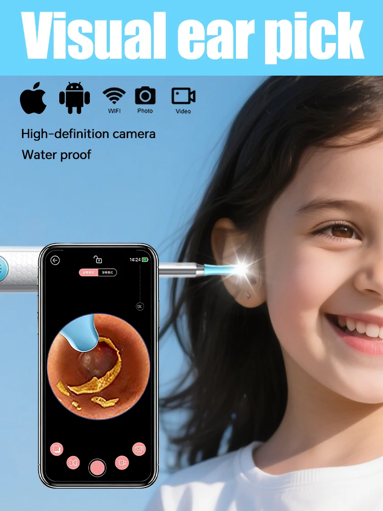 2026 New Upgrade Visual Ear Wax Cleaner Camera Safe Earwax Removal Endoscope with 5M Camera Ear Cleaning Tools Ear Care