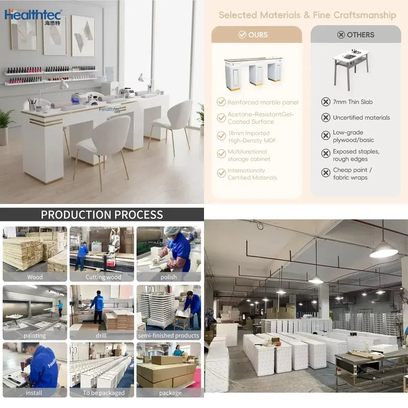 【CHIMU HOME】 Manicure Table with Dust Collector and UV Light for Furniture for Nail Art and Pedicures