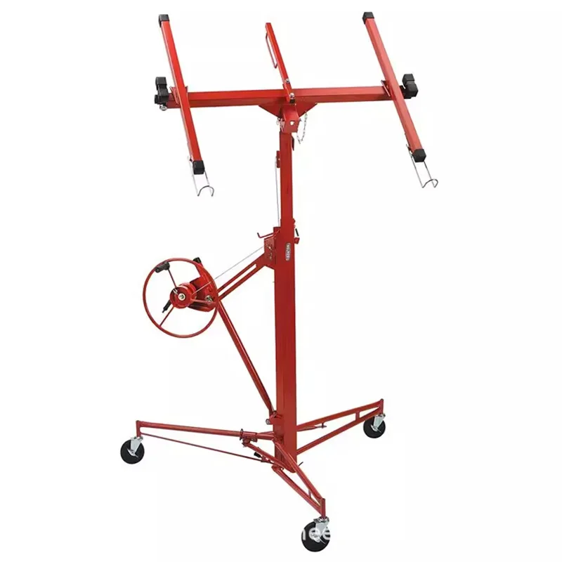 Drywall Panel Lift Ceiling Lift Support Woodworking Tool Essential 3.35M Quick-Lift Manual Turntable Mobile Lift Support